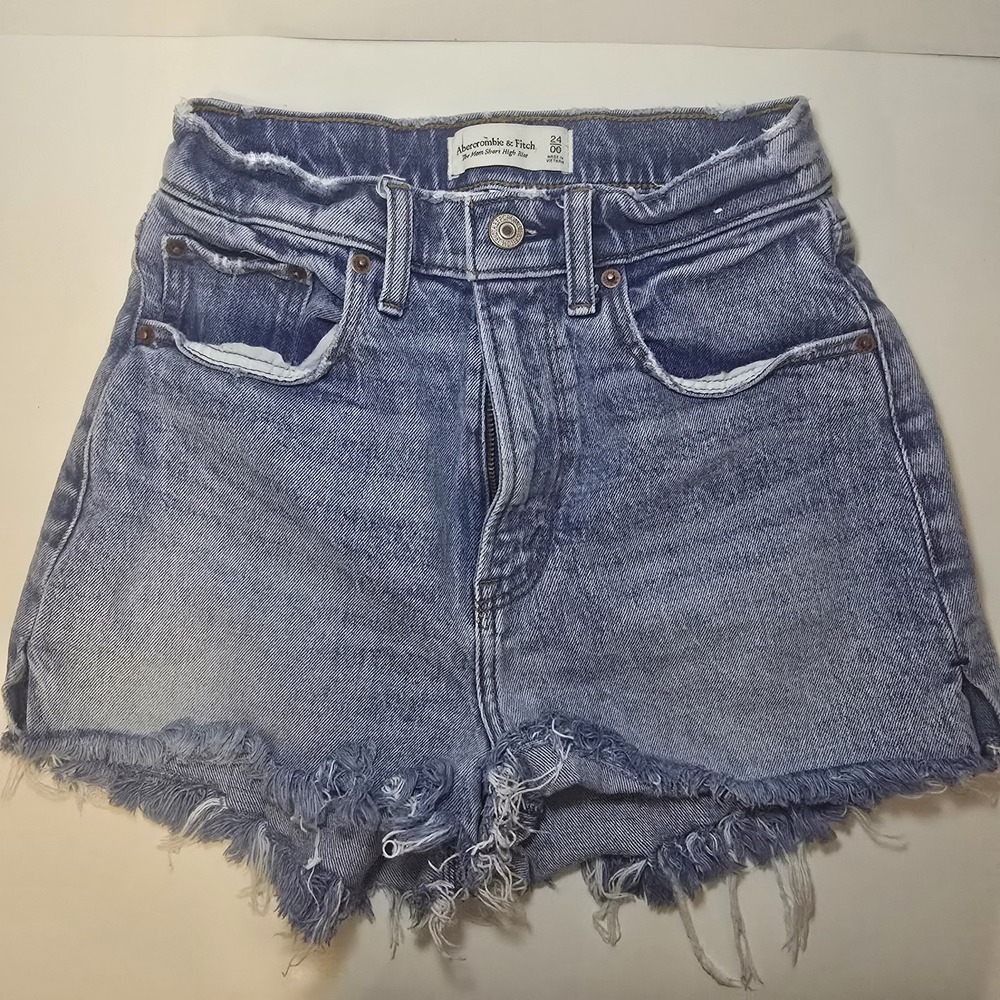 Abercrombie & Fitch Mom Shorts 24 00 Rainbow Sequin Heart Pride Denim Cutoff